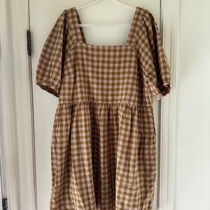 Puff Sleeve Gingham Dress
